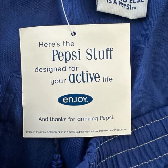 Pepsi ~ Mens Royal Blue Pull On Shorts ~ drawstring waist ~ size Medium ~ NWT - Picture 9 of 10